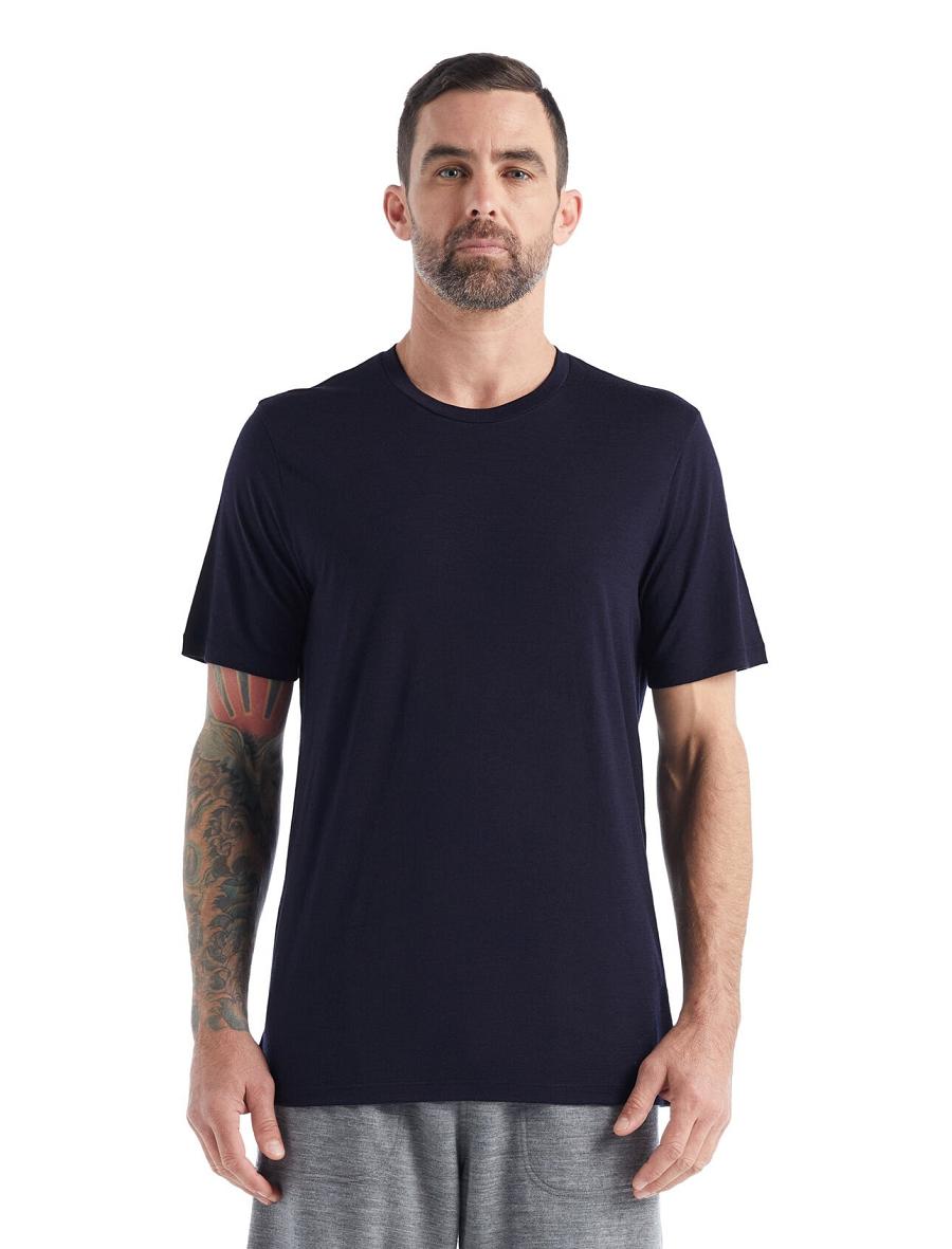 T Shirts Icebreaker Merino Tech Lite II Corta Sleeve Tee Homme Bleu Marine | FR 1166ZUTG